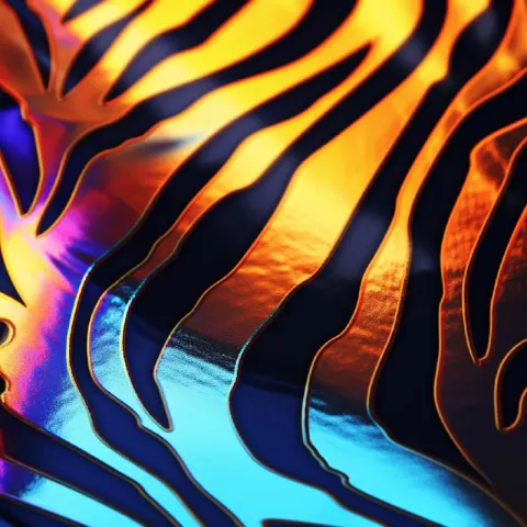 Rainbow Zebra Skin Pattern Mirror Photography
