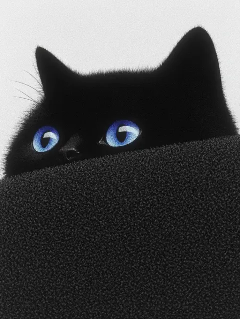 Detailed Black Kitten Portrait