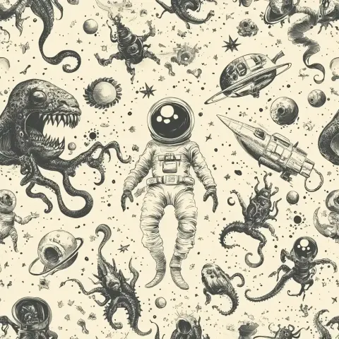 Retro Space Wallpaper Design