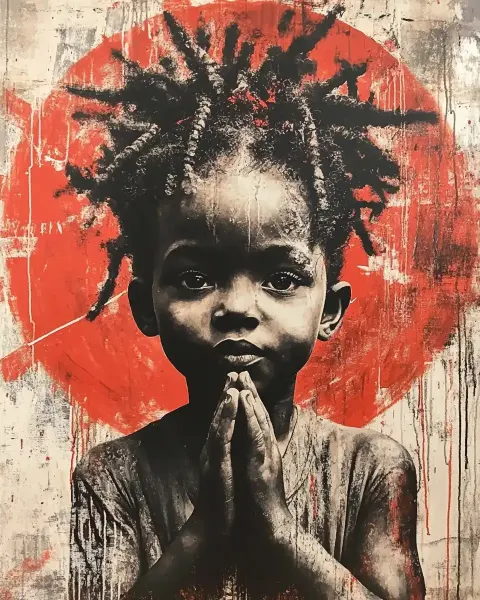 Banksy Child Meditating Urban