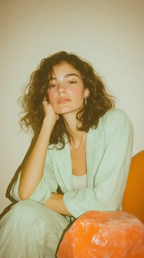 Retro Fashion Editorial Close-Up
