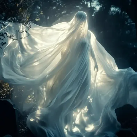 Ethereal Figure in Graveyard