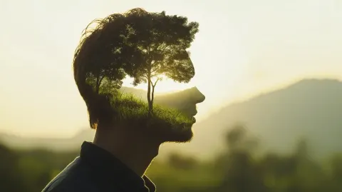 Silhouette Body in Forest