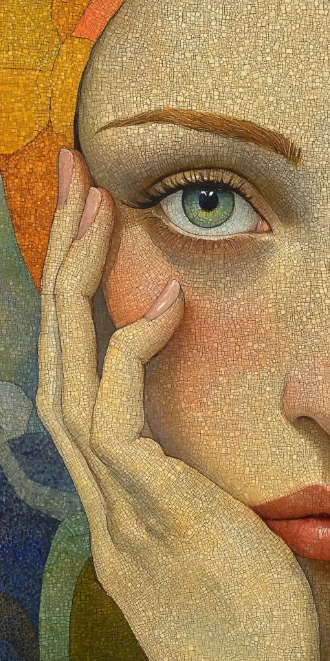 Art Deco Model in Pointillism
