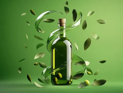 Hyper-Realistic Olive Oil Display