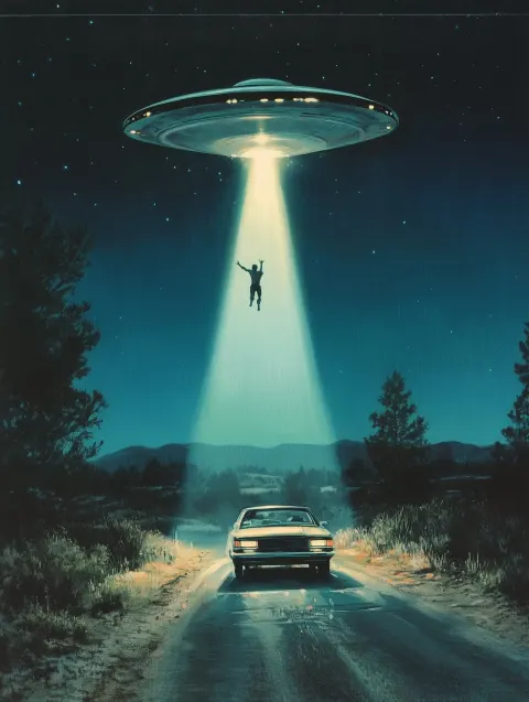1990s Magic Card Art Limp Man and UFO