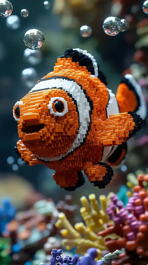 LEGO Clownfish Underwater Scene
