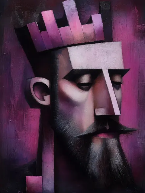 Vintage King in Oil Pastel