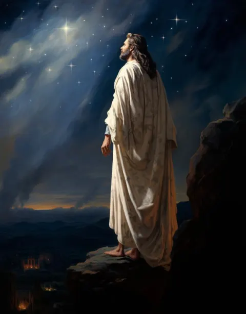 Prophet Samuel Gazing at Starry Heavens Oil Painting