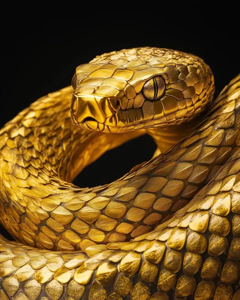 Golden Snake on Black