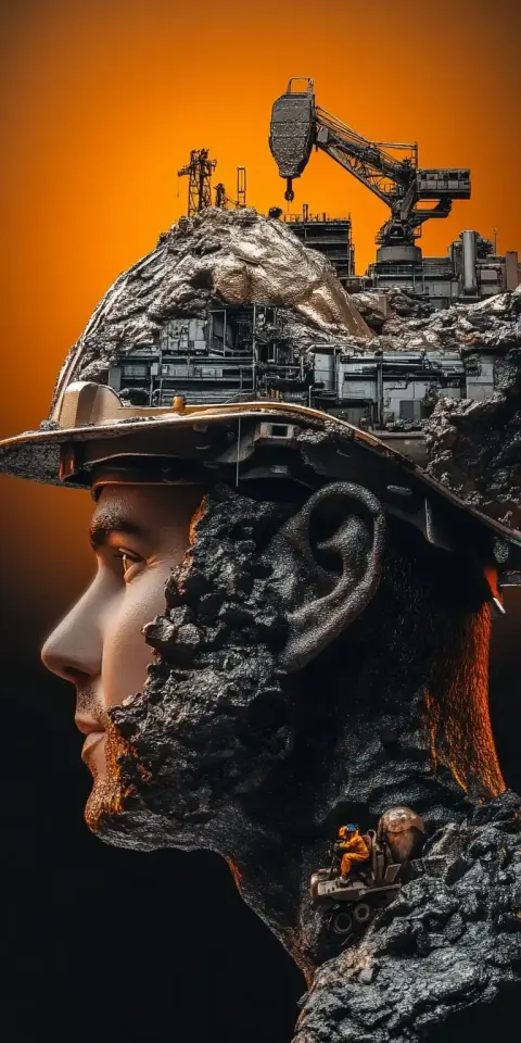 Surreal Metal Worker Portrait