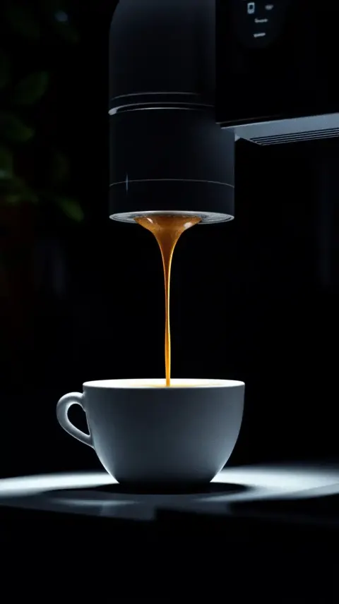 High-Detail Espresso Pour