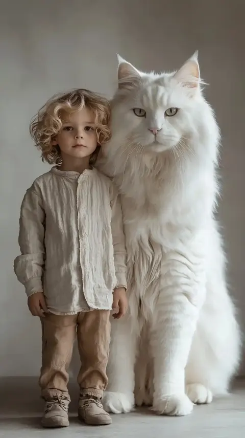 Realistic Boy with Cat
