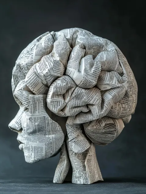 Colorful Newspaper Brain Art