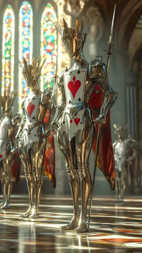 Photorealistic Card Soldiers in Castle