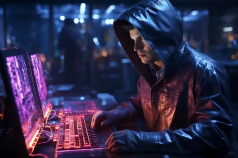 Hacker at Holographic Interface Octane Render