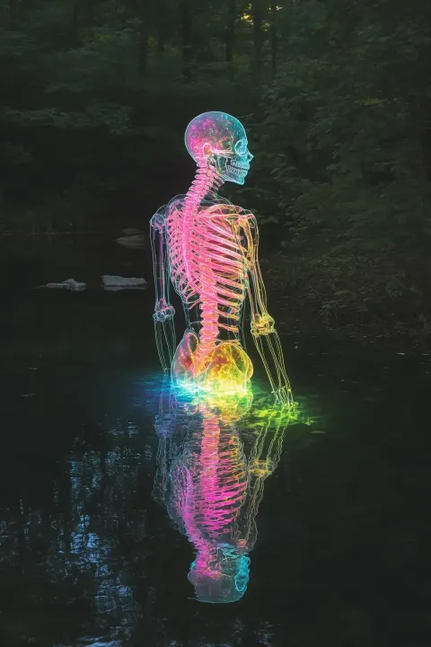 Transparent Shewolf in Forest