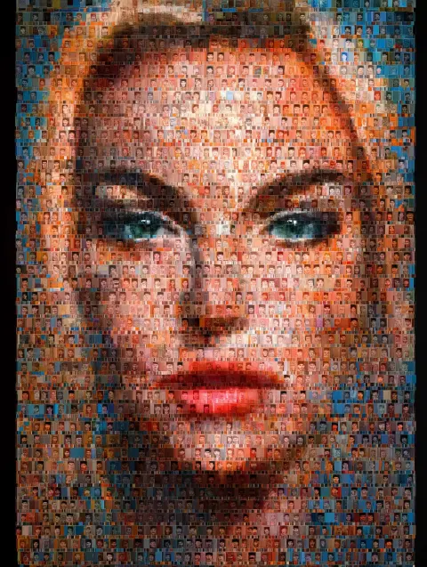 Photomosaic Womans Face