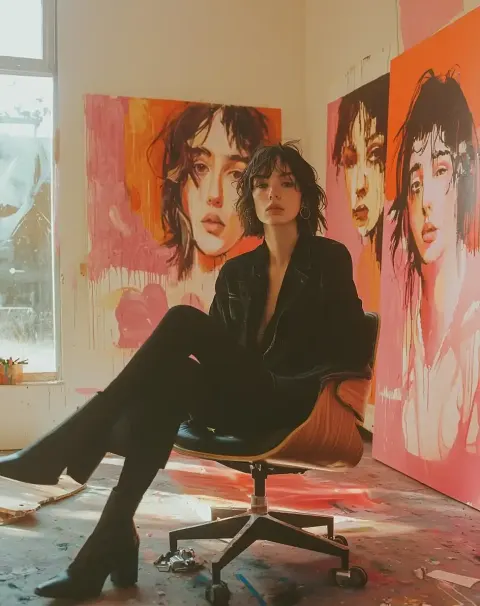 Hyper-Realistic Woman in Studio