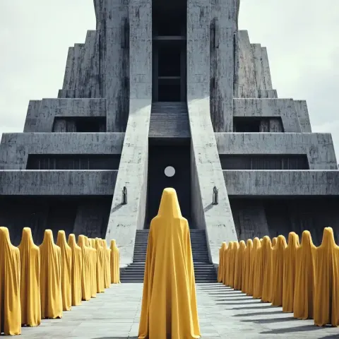 Brutalist Sculptures in Noir