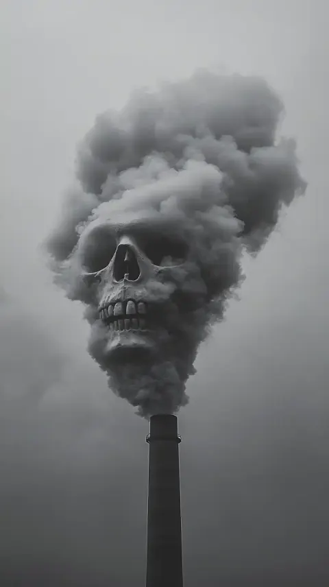 Grayscale Skull from Smoke