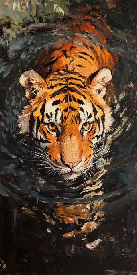 Monets Tiger in Water