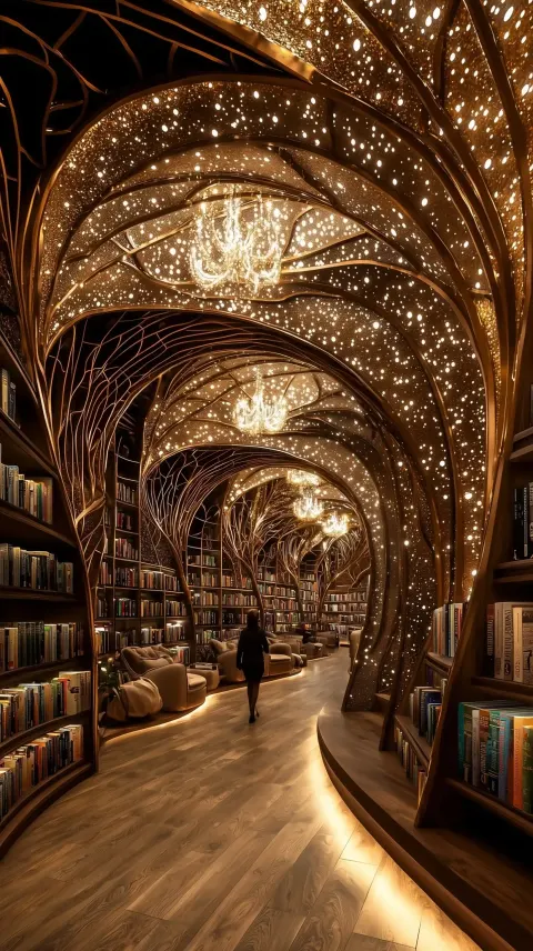 Photorealistic Bookstore Exploration