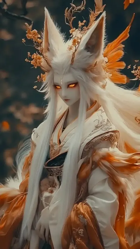 Mystical Nine-Tailed Fox Illustration