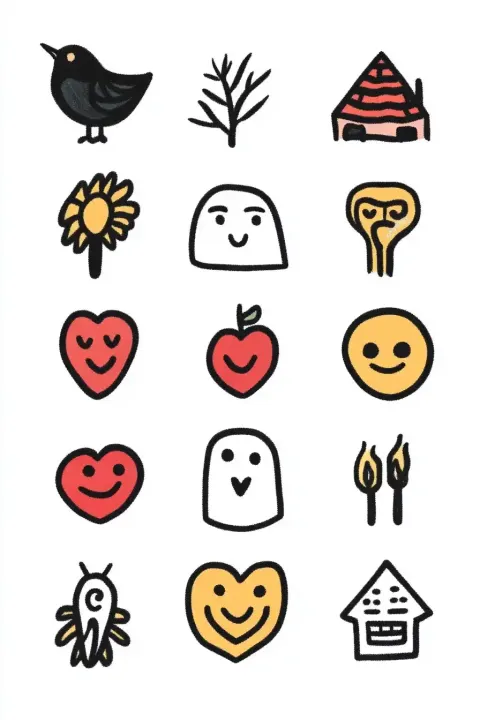 Retro Emoji Hieroglyphics