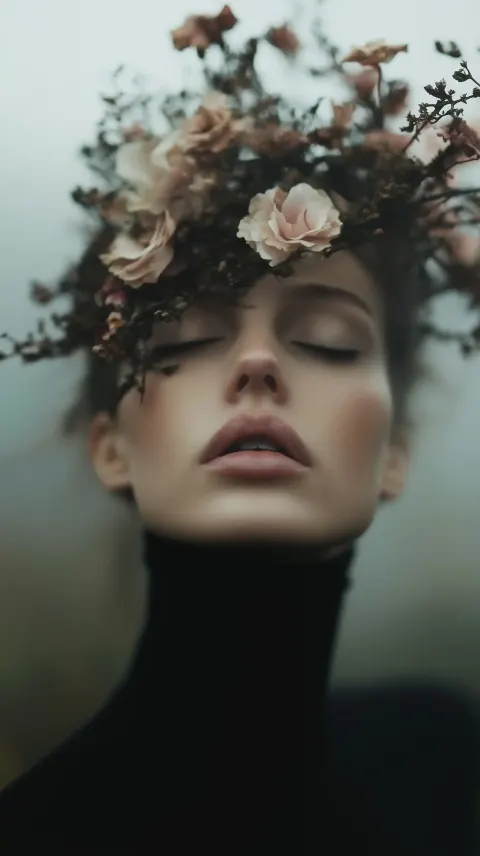 Ethereal Flowers in Fog