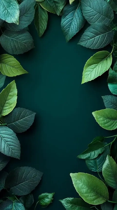 Green Gradient Leaf Wallpaper