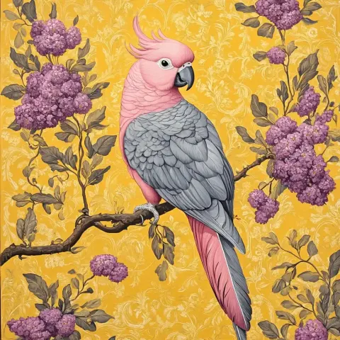 Cockatoo on Ornate Branch