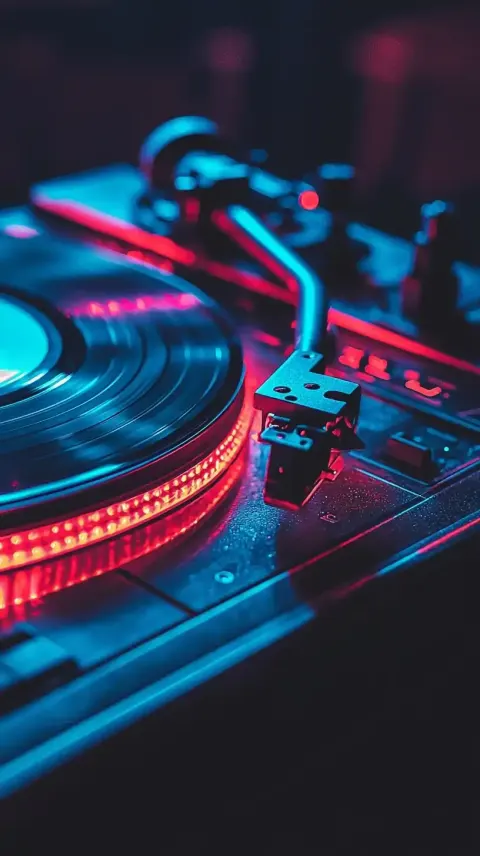 Turntable with Colorful Lights