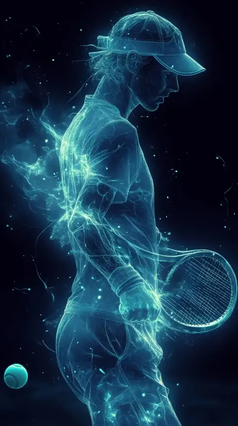 Neon Tennis Player Abstract