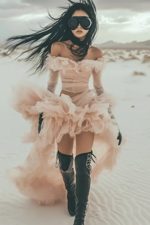 Dystopian Woman in Desert
