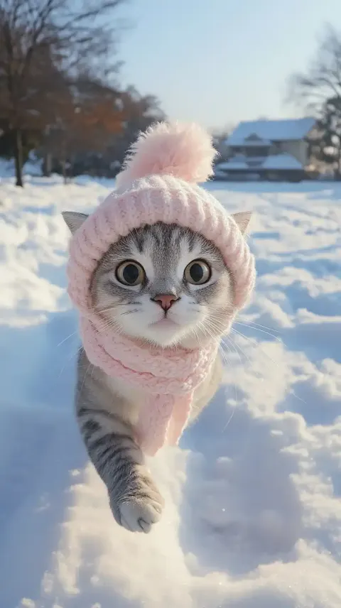 Silver Crested Cat Running