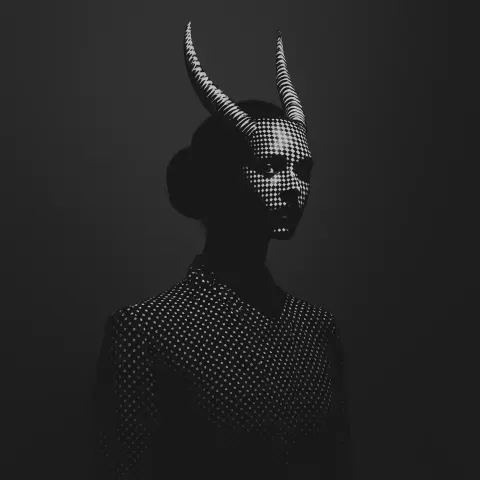 Surreal Woman with Gazelle Horns