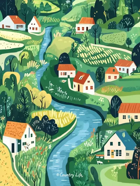 Vibrant Countryside Illustration