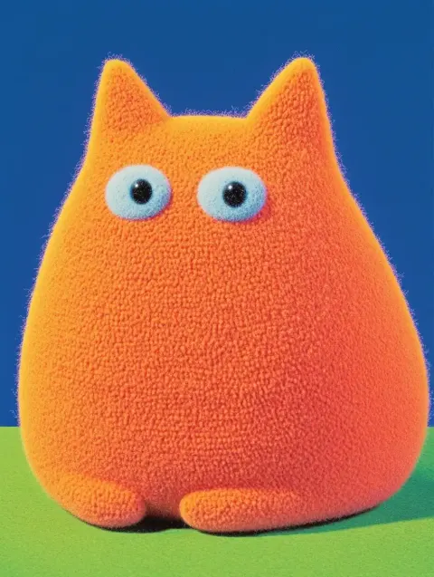 Wool Felt Cat Sculpture