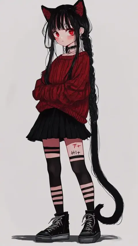 Anime Girl with Cat Features