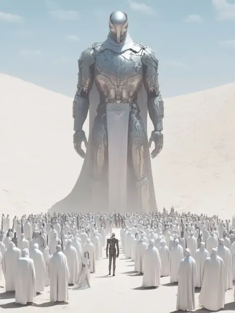 Silver Armor in Desert