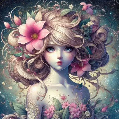 Celestial Nymph With Flower Petal Hair Amy Sol Style