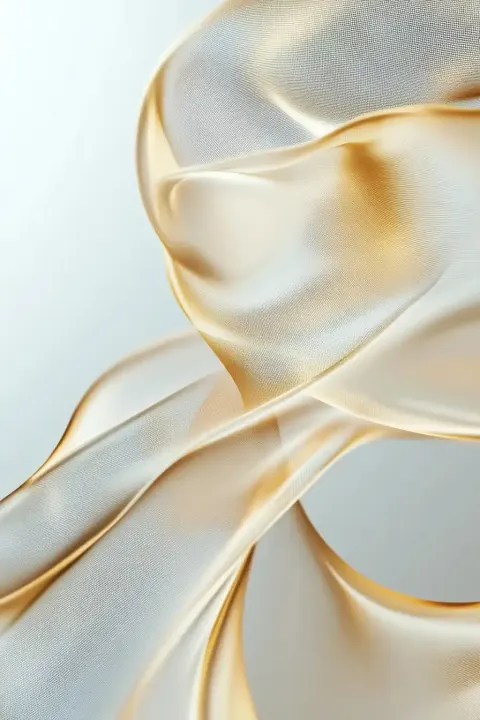 Futuristic Gold Silk Ribbon