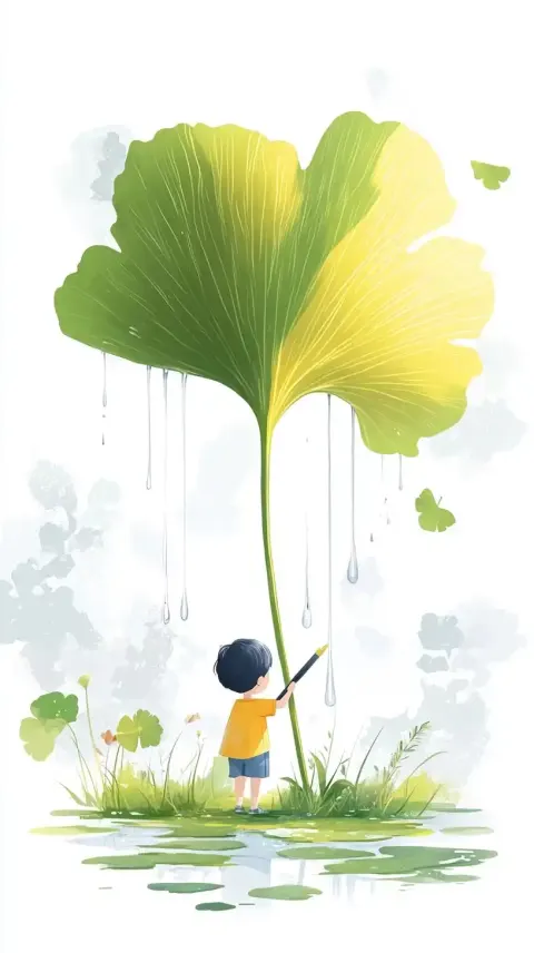Minimalist Boy with Ginkgo