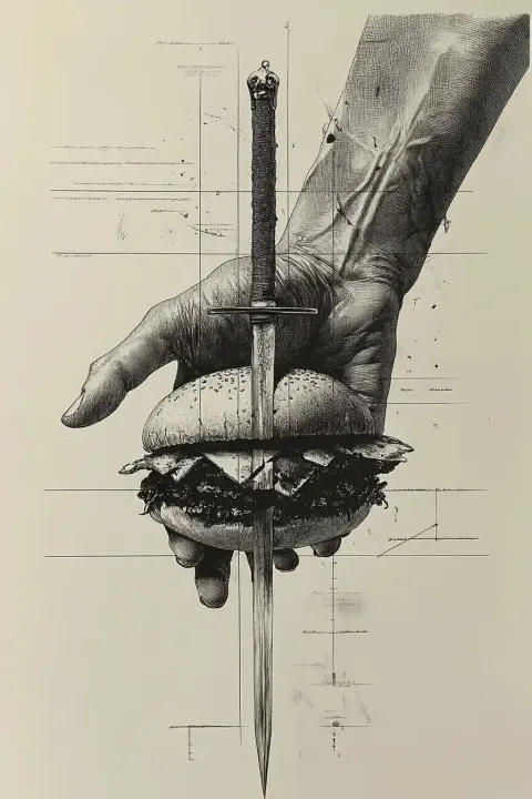 Medical Diagram Hand and Hamburger