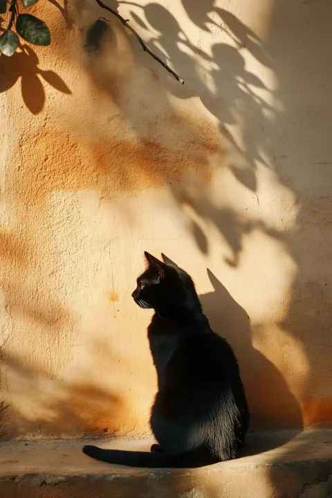 Shadow of Cat on Wall