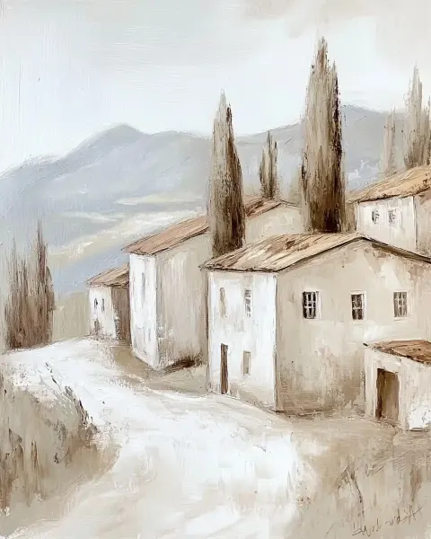 Minimalist Scenic Oil Painting
