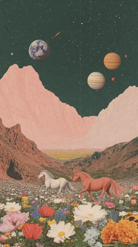 Surreal Horses in Desert