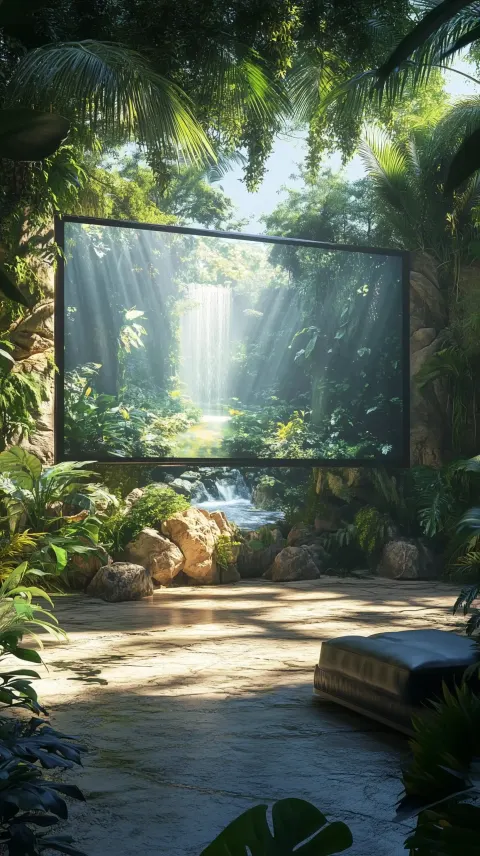Hyperrealistic TV in Jungle