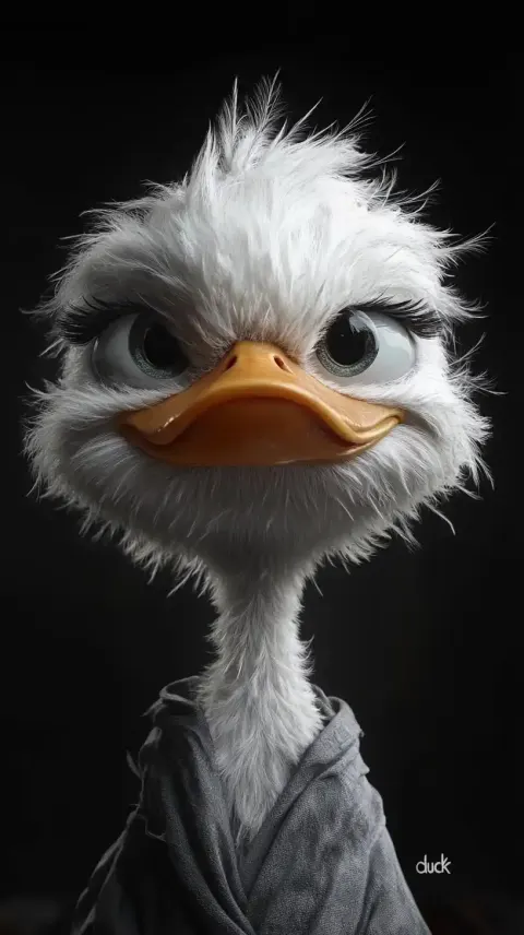 Comical Duck Face Portrait